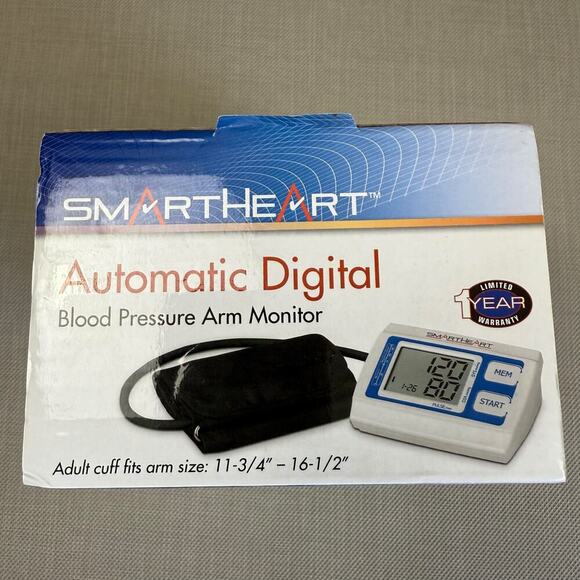 Smart Heart Automatic Digital Blood Pressure Arm Monitor Kit Adult Arm Cuff New - Picture 5 of 8